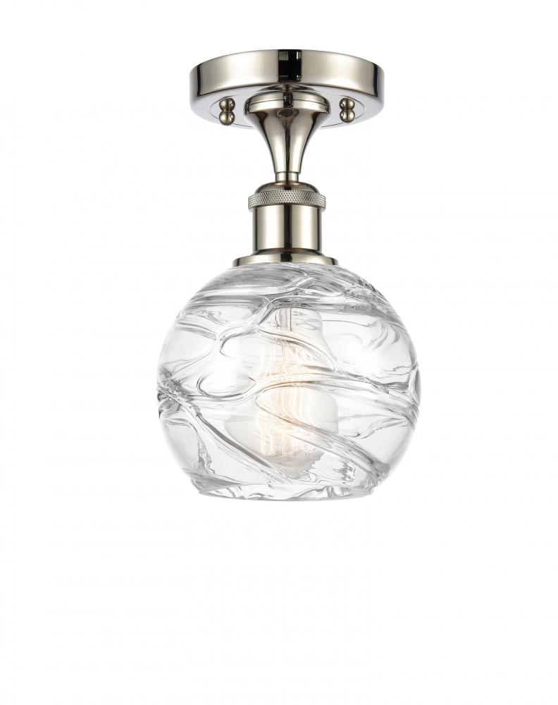 Athens Deco Swirl - 1 Light - 6 inch - Polished Nickel - Semi-Flush Mount