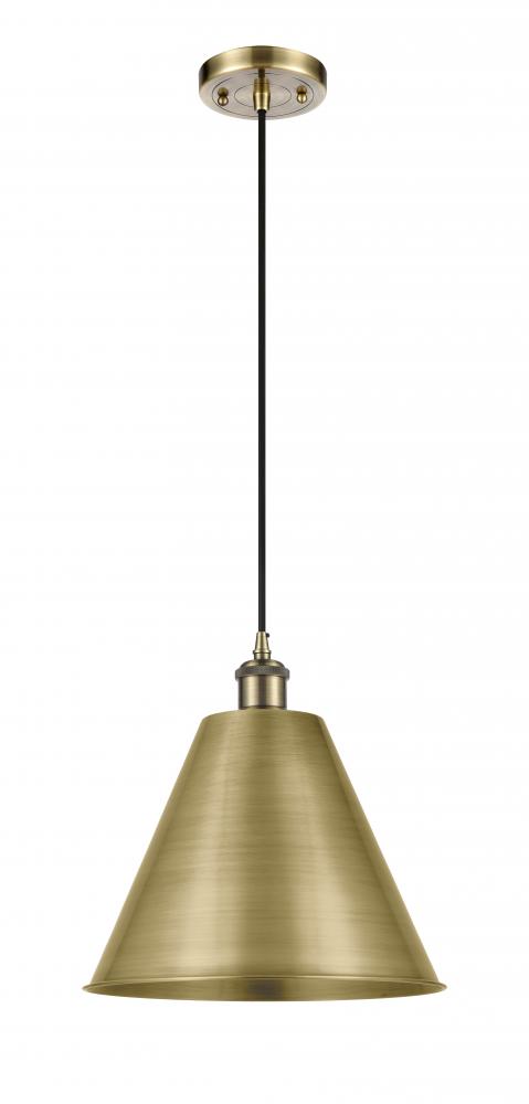 Berkshire - 1 Light - 12 inch - Antique Brass - Cord hung - Mini Pendant