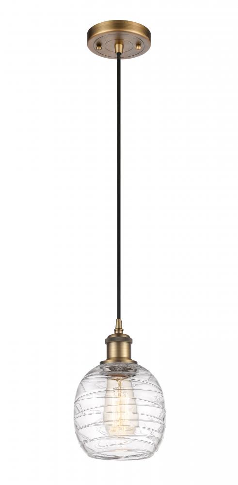 Belfast - 1 Light - 6 inch - Brushed Brass - Cord hung - Mini Pendant