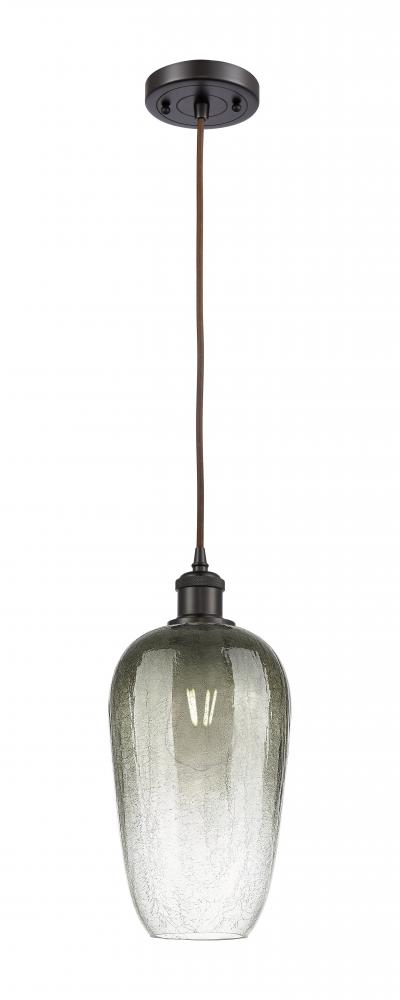 Brookhaven Flute - 1 Light - 7 inch - Oil Rubbed Bronze - Cord hung - Mini Pendant