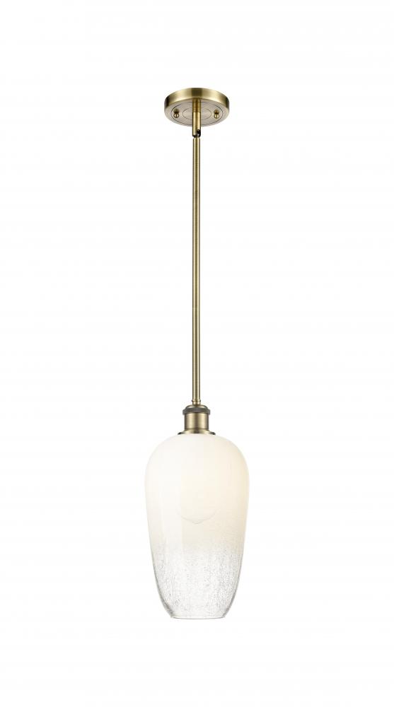 Brookhaven Flute - 1 Light - 7 inch - Antique Brass - Stem hung - Mini Pendant