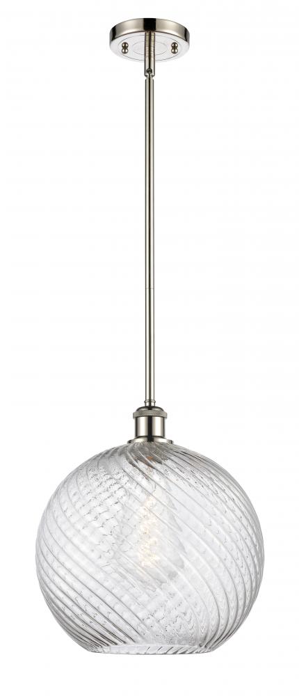 Athens Twisted Swirl - 1 Light - 12 inch - Polished Nickel - Mini Pendant