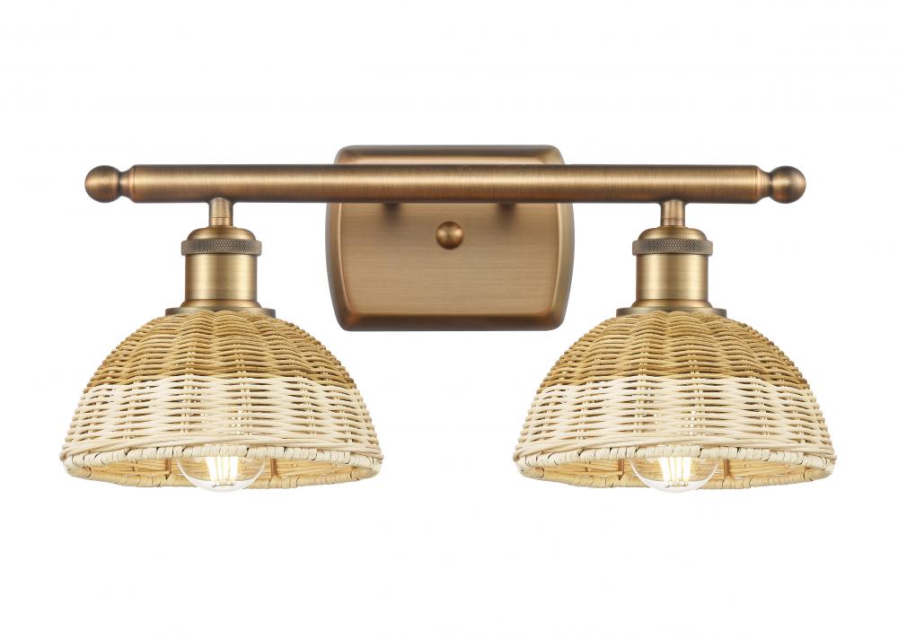 Bristol Natural II - 2 Light - 18 inch - Brushed Brass - Bath Vanity Light