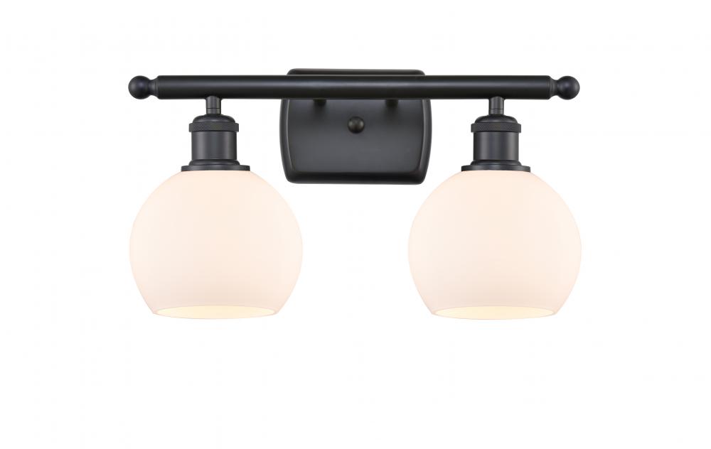 Athens - 2 Light - 16 inch - Matte Black - Bath Vanity Light