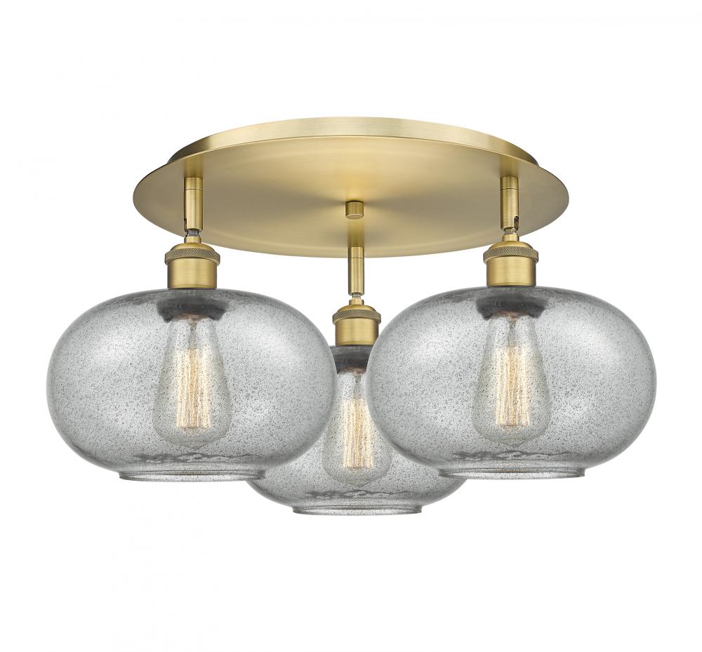 Gorham - 3 Light - 21 inch - Brushed Brass - Flush Mount