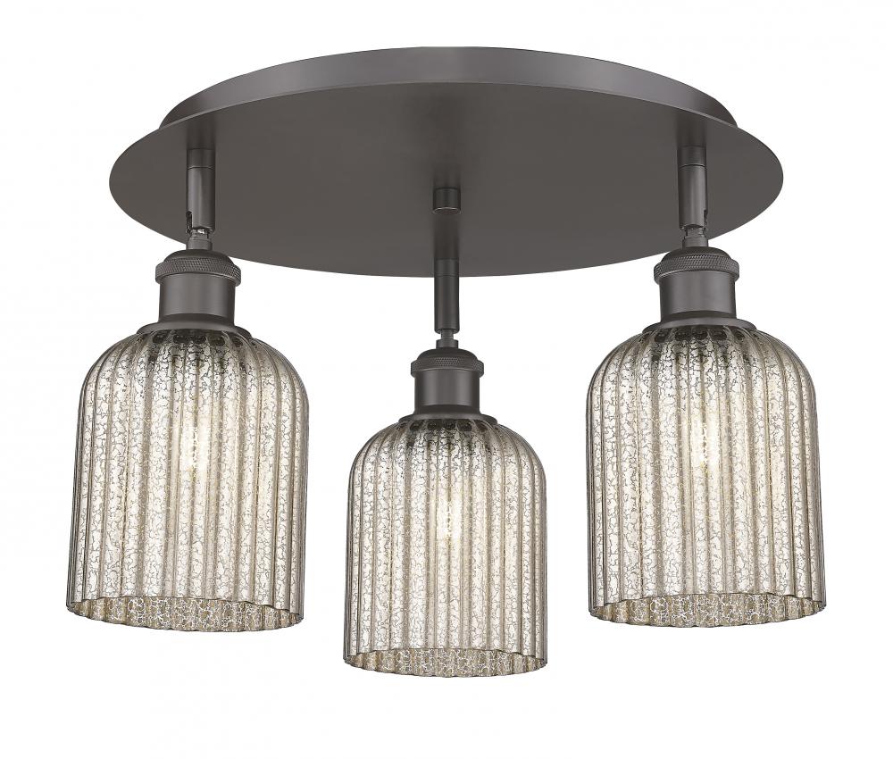 Bridal Veil - 3 Light - 17 inch - Oil Rubbed Bronze - Flush Mount