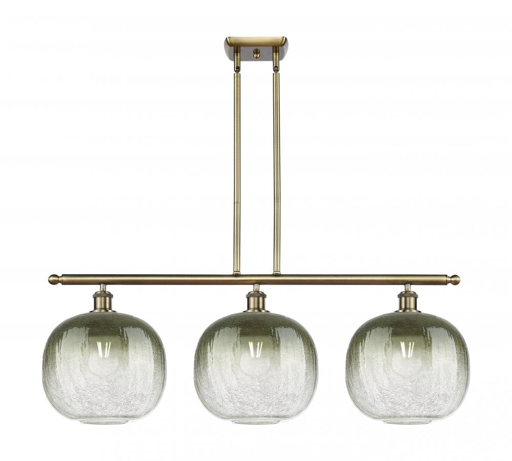 Brookhaven Sphere - 3 Light - 37 inch - Brushed Satin Nickel - Stem Hung - Island Light