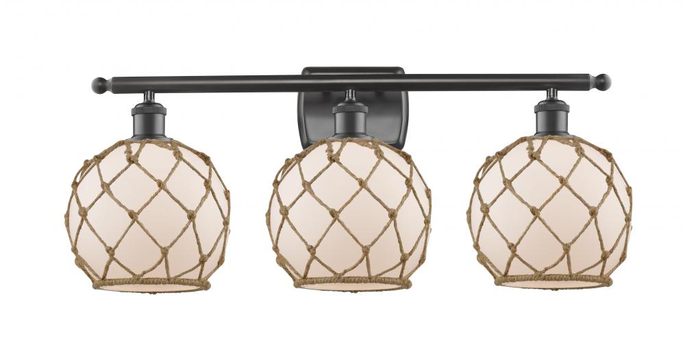 Farmhouse Rope - 3 Light - 28 inch - Oil Rubbed Bronze - Bath Vanity Light