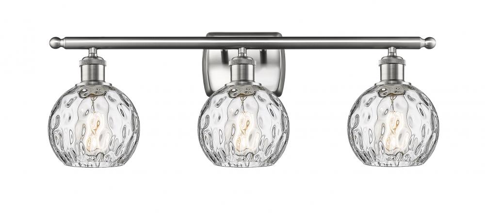 Athens Water Glass - 3 Light - 26 inch - Brushed Satin Nickel - Bath Vanity Light