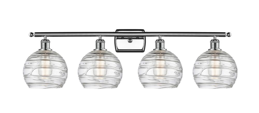 Athens Deco Swirl - 4 Light - 38 inch - Polished Chrome - Bath Vanity Light