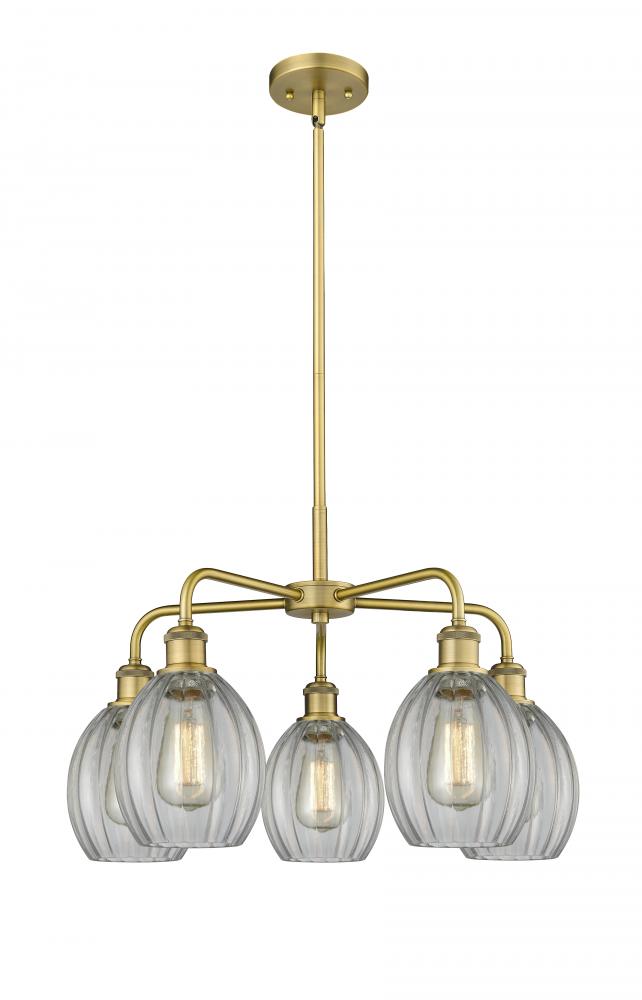 Eaton - 5 Light - 24 inch - Brushed Brass - Chandelier