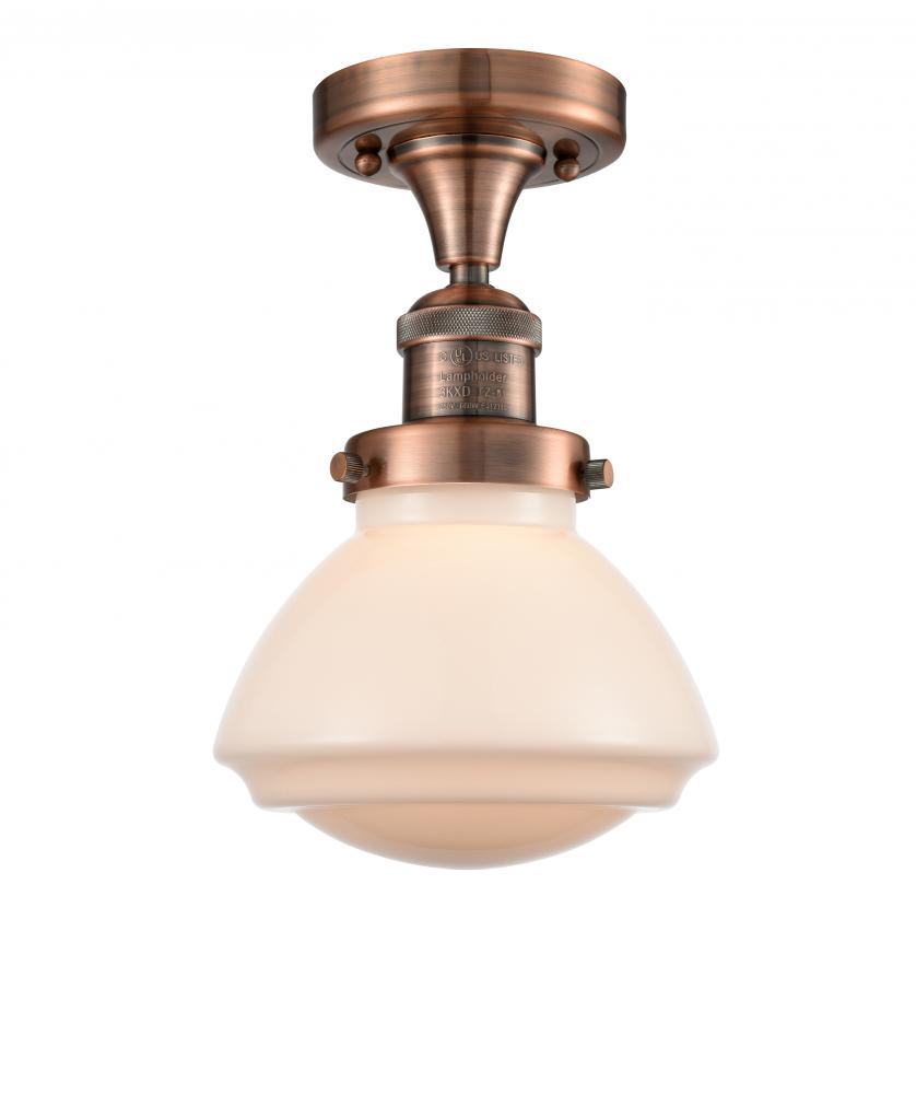 Olean - 1 Light - 7 inch - Antique Copper - Semi-Flush Mount