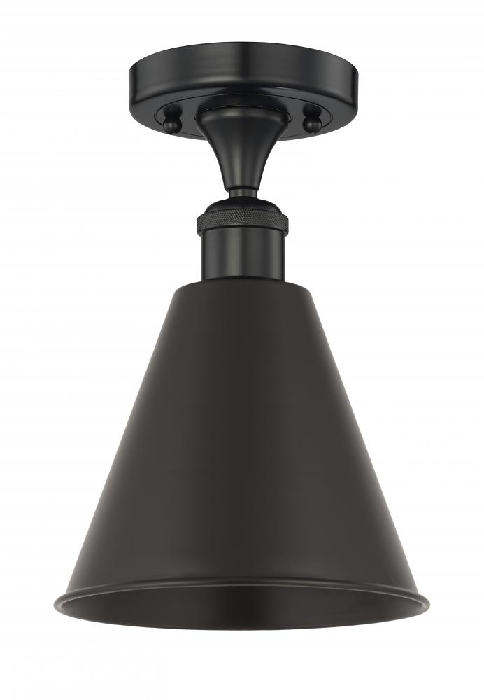 Berkshire - 1 Light - 8 inch - Matte Black - Semi-Flush Mount