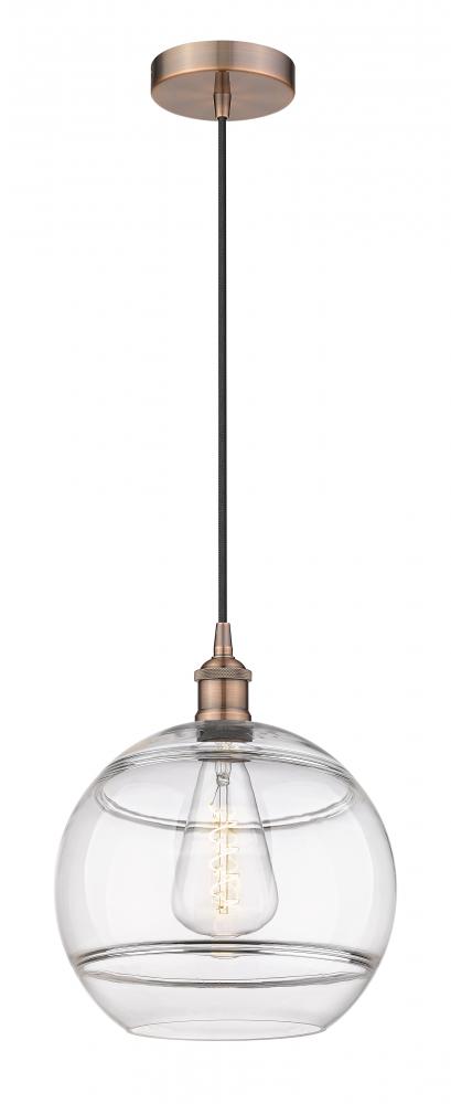 Rochester - 1 Light - 12 inch - Antique Copper - Cord hung - Mini Pendant