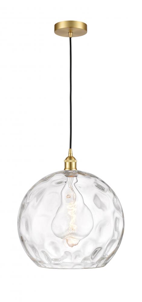 Athens Water Glass - 1 Light - 13 inch - Satin Gold - Cord hung - Pendant