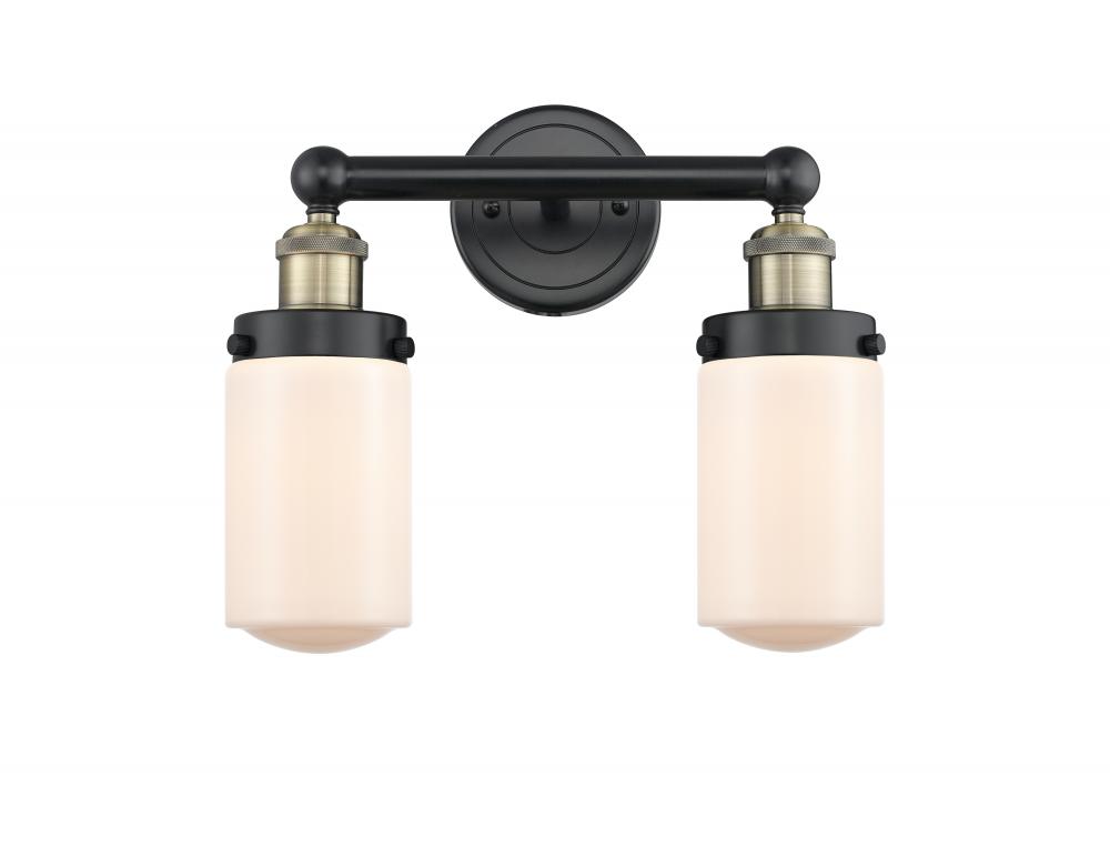 Dover - 2 Light - 14 inch - Black Antique Brass - Bath Vanity Light