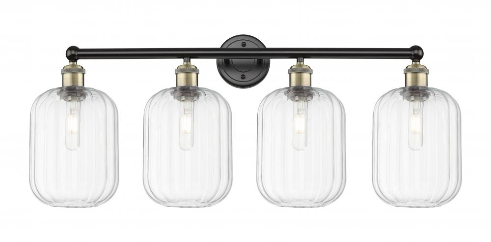 Preston Cylinder - 4 Light - 34 inch - Black Antique Brass - Bath Vanity Light