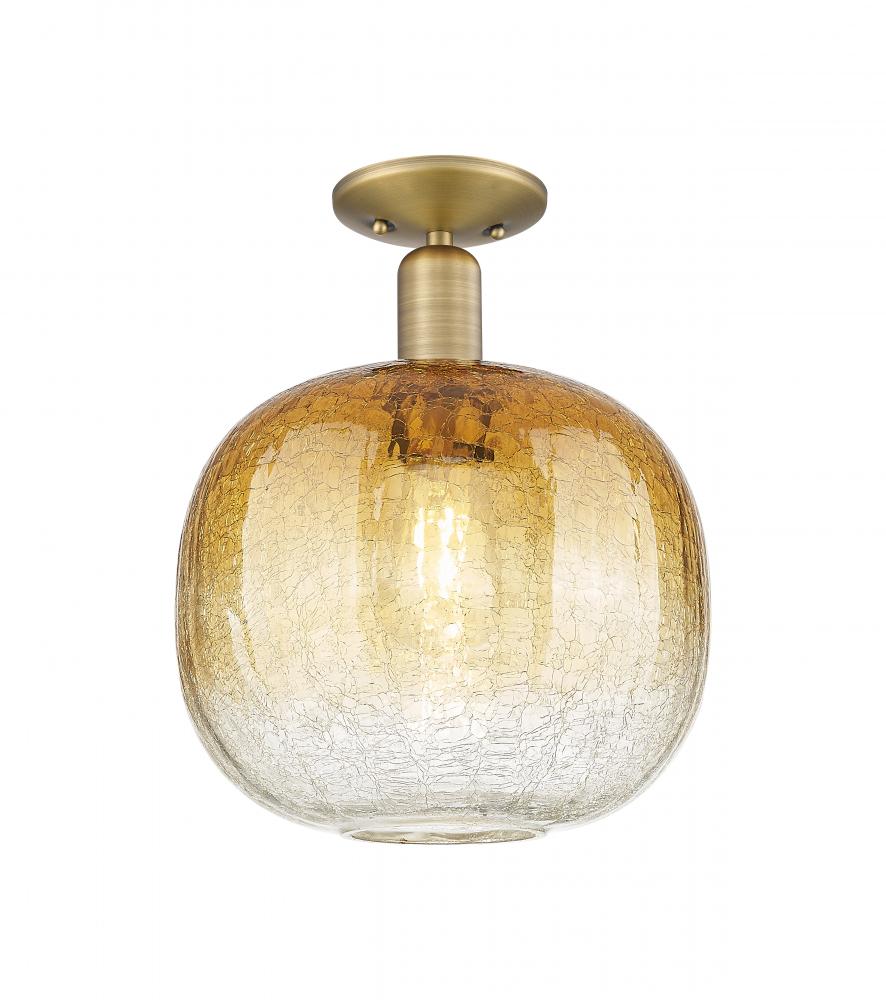 Brookhaven Sphere - 1 Light - 6 inch - Satin Gold - Semi-Flush Mount