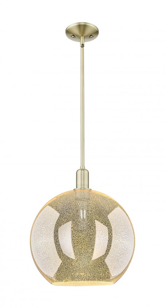 Athens - 1 Light - 12 inch - Antique Brass - Stem hung - Mini Pendant