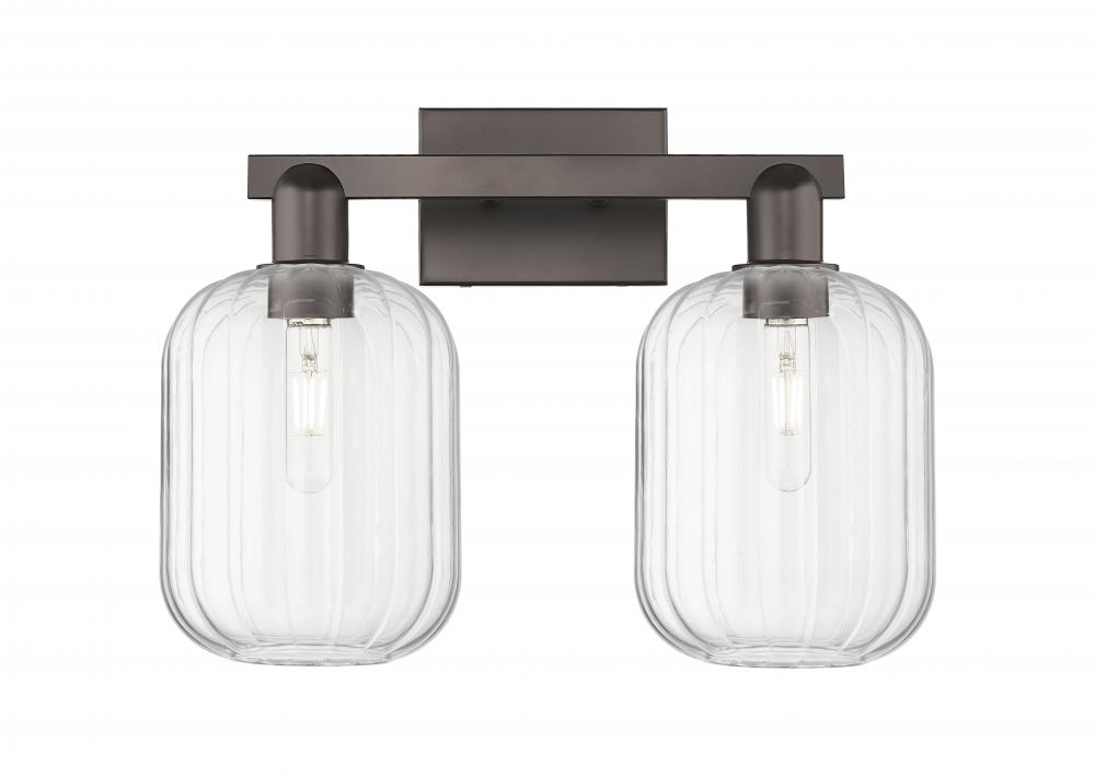 Preston Cylinder - 2 Light - 16 inch - Oil Rubbed Bronze - Bath Vanity Light