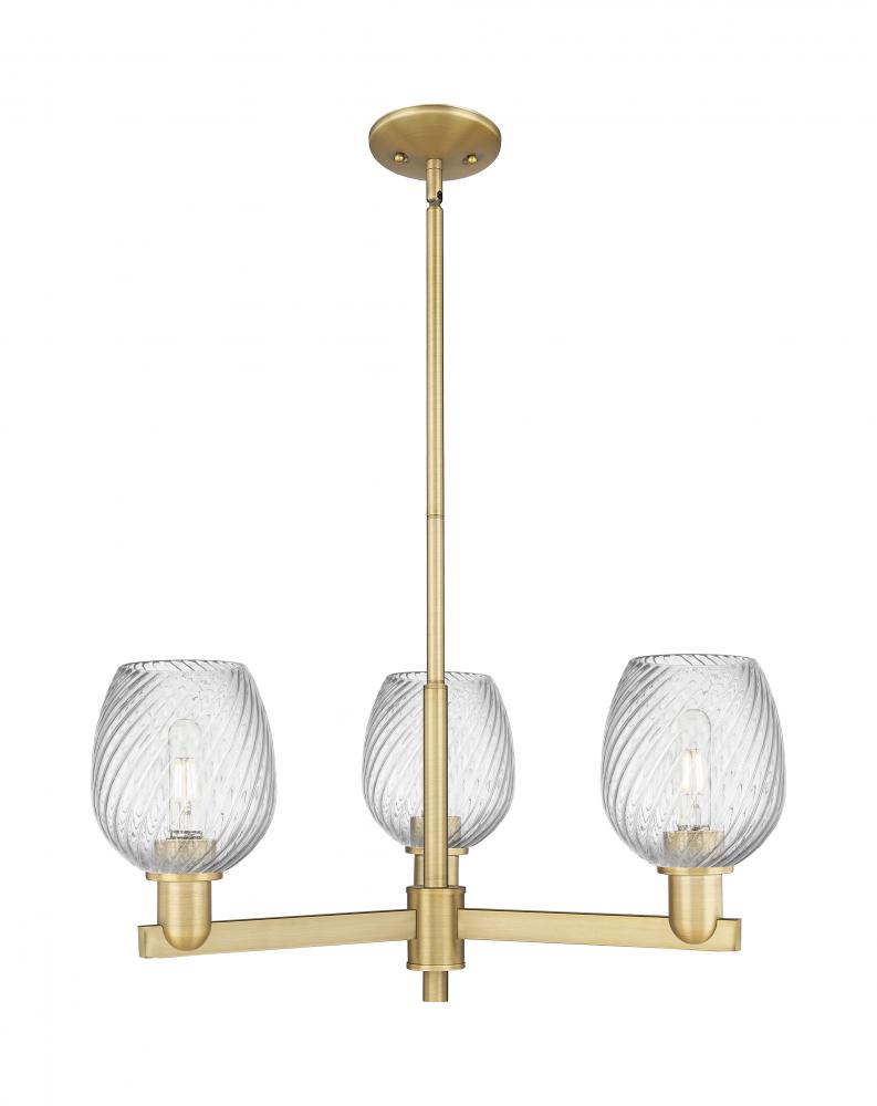 Salina - 3 Light - 28 inch - Antique Brass - Stem hung - Flush Mount