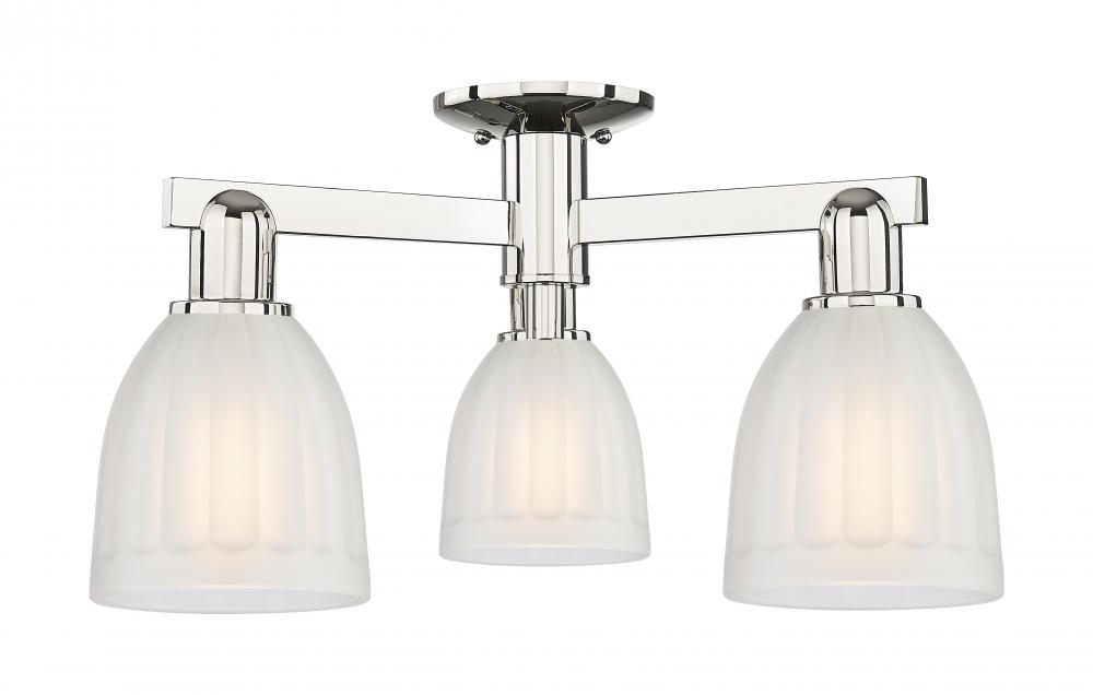 Brookfield - 3 Light - 23 inch - Matte Black - Semi-Flush Mount