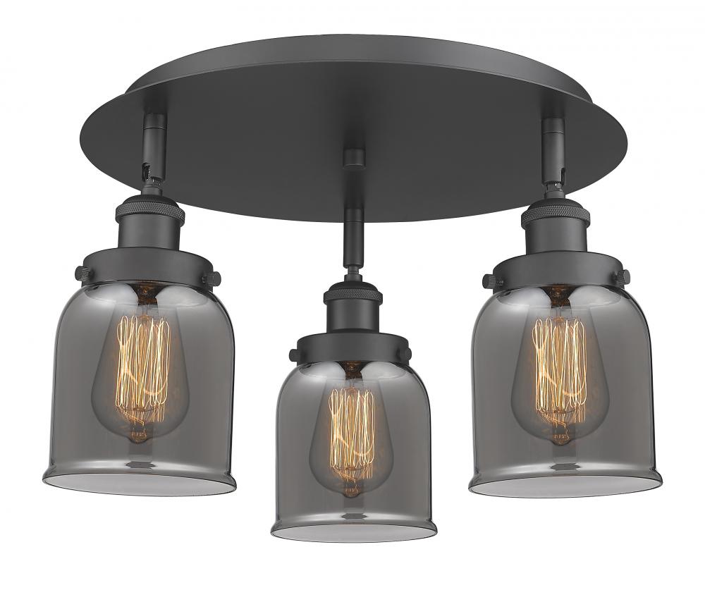 Cone - 3 Light - 17 inch - Matte Black - Flush Mount
