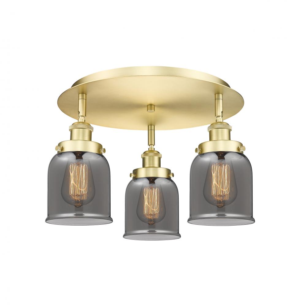 Cone - 3 Light - 17 inch - Satin Gold - Flush Mount
