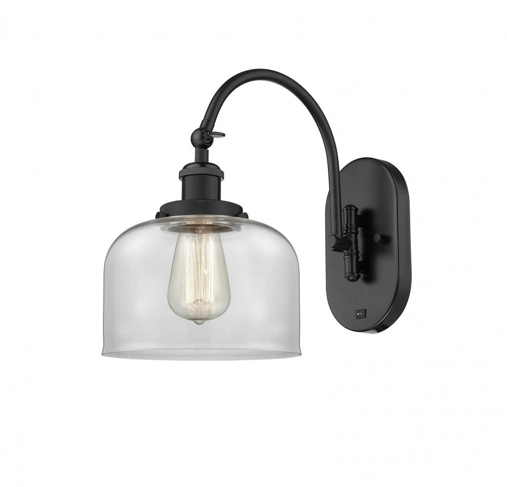 Bell - 1 Light - 8 inch - Matte Black - Adjustable Swing Arm