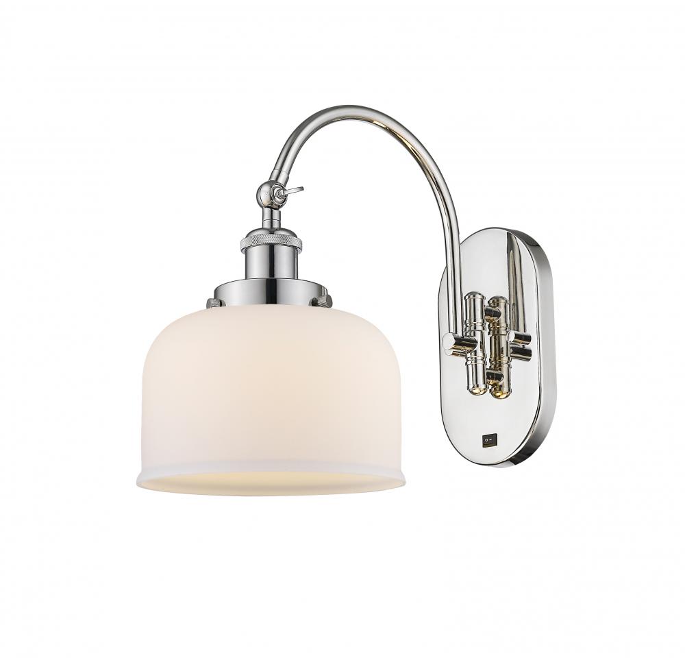 Bell - 1 Light - 8 inch - Polished Nickel - Adjustable Swing Arm
