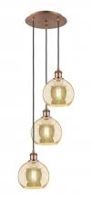 Innovations Lighting 113B-3P-AC-G128-8 - Athens - 3 Light - 15 inch - Antique Copper - Cord Hung - Multi Pendant