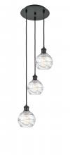 Innovations Lighting 113B-3P-BK-G1213-6 - Athens Deco Swirl - 3 Light - 12 inch - Matte Black - Cord hung - Multi Pendant