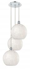 Innovations Lighting 113B-3P-PC-G1216-12WM - White Mouchette - 3 Light - 19 inch - Polished Chrome - Cord Hung - Multi Pendant