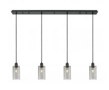 Innovations Lighting 124B-4P-BK-G434-7SM - Crown Point - 4 Light - 49 inch - Matte Black - Linear Pendant