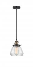 Innovations Lighting 201CSW-BAB-G172 - Fulton - 1 Light - 7 inch - Black Antique Brass - Cord hung - Mini Pendant