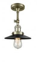 Innovations Lighting 201F-AB-M6 - Railroad - 1 Light - 8 inch - Antique Brass - Semi-Flush Mount