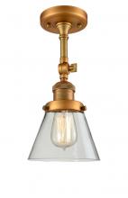 Innovations Lighting 201F-BB-G62-LED - Cone - 1 Light - 6 inch - Brushed Brass - Adjustable Semi-Flush Mount