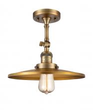 Innovations Lighting 201F-BB-MFR-BB-12 - Railroad - 1 Light - 12 inch - Brushed Brass - Semi-Flush Mount