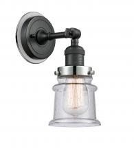 Innovations Lighting 203BK-BPPC-HRPC-G184S - Canton - 1 Light - 5 inch - Matte Black - Sconce