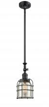 Innovations Lighting 206-BK-G58-CE - Bell Cage - 1 Light - 6 inch - Matte Black - Stem Hung - Mini Pendant