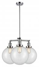 Innovations Lighting 207-PC-G202-10 - Beacon - 3 Light - 24 inch - Polished Chrome - Stem Hung - Chandelier