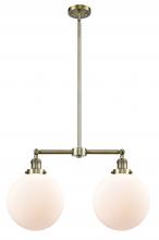  209-AB-G201-10-LED - Beacon - 2 Light - 25 inch - Antique Brass - Stem Hung - Island Light