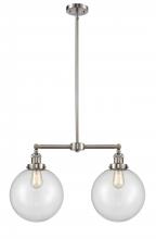 Innovations Lighting 209-SN-G202-10 - Beacon - 2 Light - 25 inch - Brushed Satin Nickel - Stem Hung - Island Light