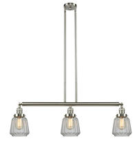 Innovations Lighting 213-SN-G142 - Chatham - 3 Light - 39 inch - Brushed Satin Nickel - Stem Hung - Island Light