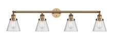 Innovations Lighting 215-BB-G64-LED - Cone - 4 Light - 42 inch - Brushed Brass - Bath Vanity Light