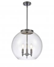 Innovations Lighting 221-3S-BK-G124-16 - Athens - 3 Light - 16 inch - Matte Black - Cord hung - Pendant