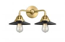 Innovations Lighting 288-2W-SG-M6-BK - Railroad - 2 Light - 16 inch - Satin Gold - Bath Vanity Light