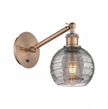 Innovations Lighting 317-1W-AC-G1213-6SM - Athens Deco Swirl - 1 Light - 6 inch - Antique Copper - Sconce