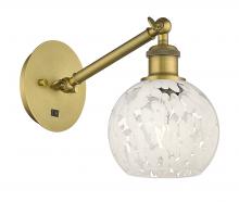 Innovations Lighting 317-1W-BB-G1216-6WM - White Mouchette - 1 Light - 6 inch - Brushed Brass - Sconce