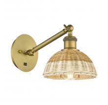 Innovations Lighting 317-1W-BB-NBD2-75-NAT - Bristol Natural II - 1 Light - 8 inch - Brushed Brass - Sconce